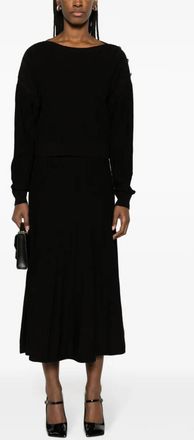 BA&SH Jynx Ribbed Cropped Jumper In Noir