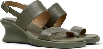 Camper Louise Slingback Wedge Sandal in Medium Green at Nordstrom, Size 36