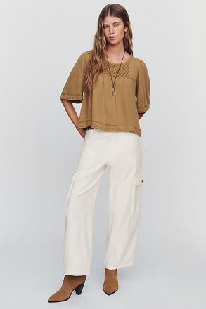 Pilcro Flutter-Sleeve Swing Blouse