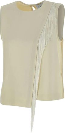Kaos Top smanicato con frange - Toni neutri
