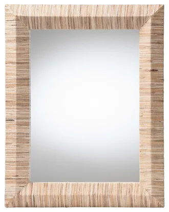 Baxton Studio Adino Bohemian Woven Grasscloth Rectangle Accent Mirror