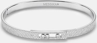 Messika Move Noa 18kt white gold bangle with diamonds