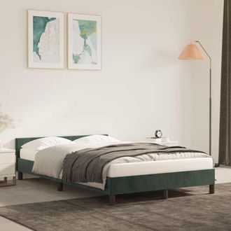 vidaXL Estructura Cama Sin Colch&oacute;n Terciopelo Verde Oscuro 120x200 Cm Vidaxl