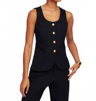 Fifteen Twenty June Button Up Vest In Navy