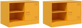 Berkfield Home TV Cabinets 2 pcs Mustard Yellow 67x39x44 cm Steel | Size: 67 x 39 x 44 cm
