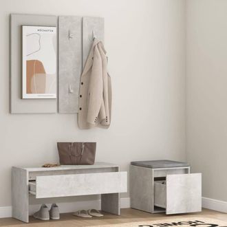 Berkfield Home Hallway Furniture Set Concrete Grey Engineered Wood
