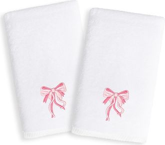 Linum Home Textiles 2-Pack Embroidered Hand Towel in White/Pink at Nordstrom Rack