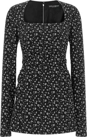 Dolce & Gabbana Black Flower Dress