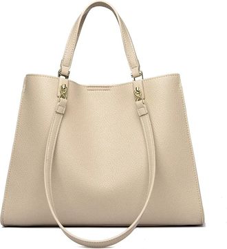 Generic Compatible For Women Bags Leather Shoulder Crossbody Messenger Tote Bag Large Handbag Purses(Beige)