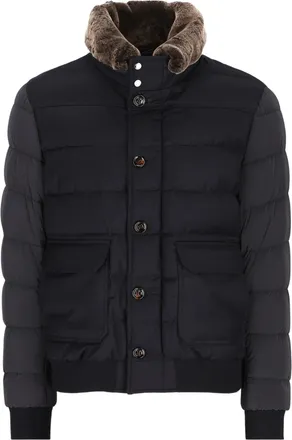 Moorer Quilted Coat with Plush Faux-Fur Trim and Functional Design