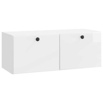 vidaXL Mueble De Tv De Pared 78,5 X 31 X 30 Cm Blanco Brillante Vidaxl