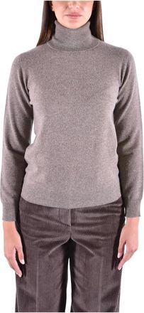 KANGRA Kasjmier Coltrui Sweater - Dames - Coltruien - Bruin - XL - Kasjmier - Truien & Vesten