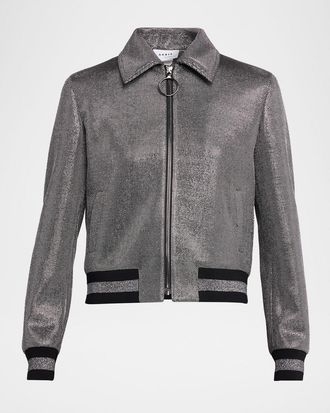 Akris Metallic Zip-Front Jacket