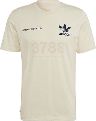 adidas Mens adidas originals Mrc Tee Brand Logo Printing Round Neck Short Sleeve Creamy White T-Shirt HL9277