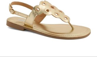Andrea Womens Flat Sandal In Gold