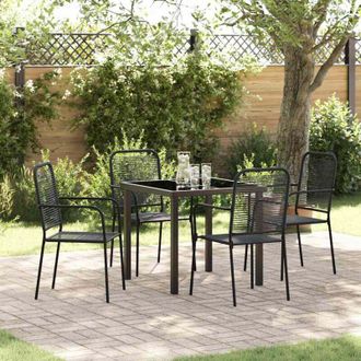vidaXL Conjunto De Comedor De Jard&iacute;n 5 Pcs Negro Vidaxl