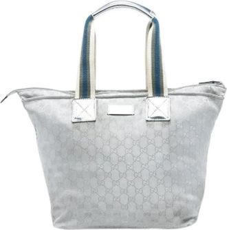Gucci Pre-owned Canvas Tote Bag - Dames - Vintage Shopper - Grijs - ONE Size - Vintage