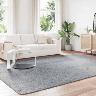Berkfield Home Shaggy Rug High Pile NAVARRA Light Grey 240x340 cm Polyester | Size: Medium