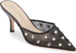 Loeffler Randall Paloma Embellished Pointed Toe Mule in Black/Crystal at Nordstrom Rack, Size 10.5