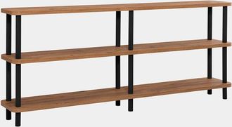 Concept Usine Estanter&iacute;a de dise&ntilde;o bajo en negro y madera, 180 cm