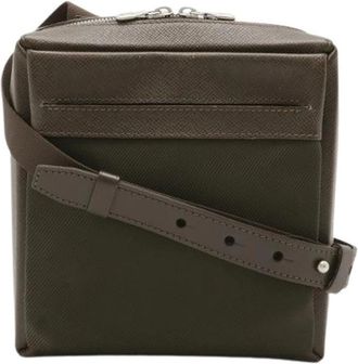 Louis Vuitton Pre-owned Cross Body Bags, male, Brown, Size: ONE SIZE Pre-owned Taiga Shoulder Bag