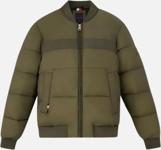 Tommy Hilfiger Mens Tommy Hilfiger Green High Loft Bomber Jacket - Tan - Size: 38/Regular