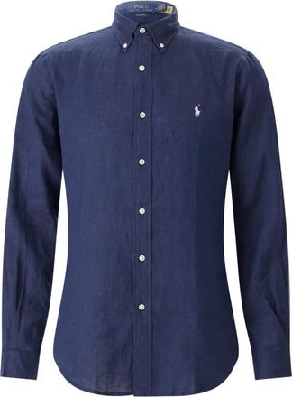 Polo Ralph Lauren Linnen Overhemd - Heren - Casual Overhemden - Blauw - M - Linnen - Overhemden