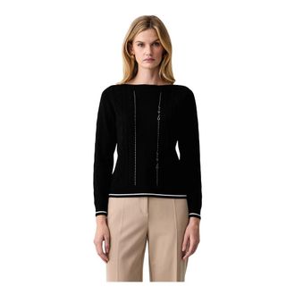 Liu Jo Gebreide trui met ronde hals - Dames - Truien - Zwart - Maat: XS Viscose