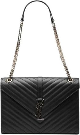 Saint Laurent Pre-owned The Envelope Bag - Dames - Vintage Schoudertas - Zwart - ONE Size - Leer - Vintage
