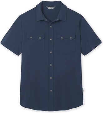 Stio | Mens Shifter Shirt Short Sleeve, Size Extra Large in Mountain Shadow