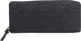 Louis Vuitton Black Noir Leather Long Wallet (Bi-Fold) (Pre-Owned)