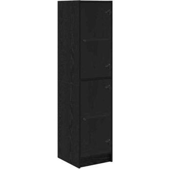 vidaXL Highboard Black Oak 35 x 37 x 142 cm Engineered Wood vidaXL