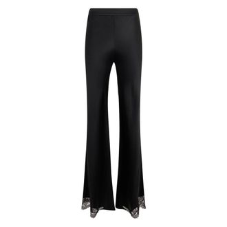 Alberta Ferretti Broeken, Dames, Zwart, S, Wijde broek