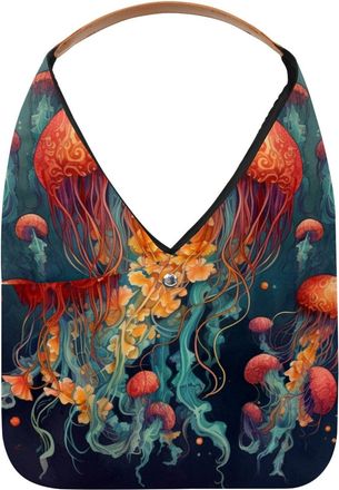 Generic Jellyfish Reusable Lightweight Grocery Bags - Foldable Into Compact Pouch, Washable & Sturdy, Multipurpose for Shopping and Travel