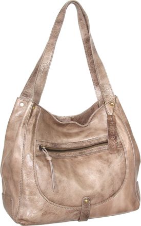Nino Bossi Vintage Leather Organizer Satchel in Taupe