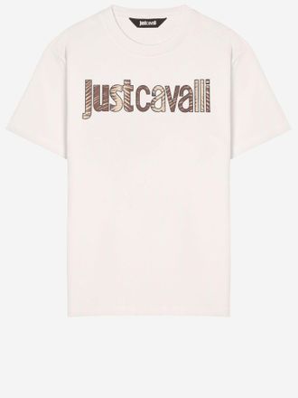 Just Cavalli Camiseta de algod&oacute;n con logo de Just Cavalli