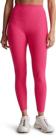 Beyond Yoga Caught in the Midi High Waist Leggings in Vivid Pink Heather at Nordstrom Rack, Size X-Large