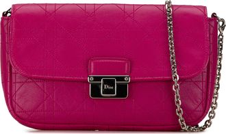 Dior Pre-owned Womens Diorama Chain Wallet Quilted Leather - Fuschia - One Size