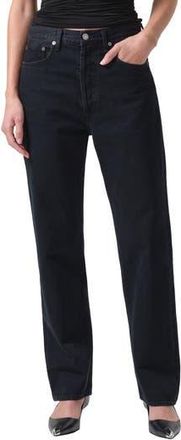 A Gold E 90s Pinch Waist High Waist Straight Leg Jeans in Crushed at Nordstrom Rack, Size 31