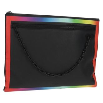 Louis Vuitton Pochette A4 Rainbow Taiga Leather Black Leather Briefcase Bag (Pre-Owned)