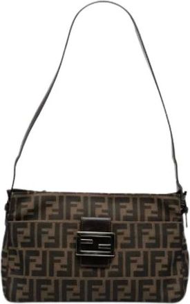 Fendi Pre-owned Shoulder Bags, female, Brown, Size: ONE SIZE Pre-owned Leather Shoulder Bag