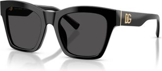 Dolce & Gabbana Vierkante Zonnebril - Dames - Zonnebrillen - Zwart - 53 MM - Nylon - Accessoires
