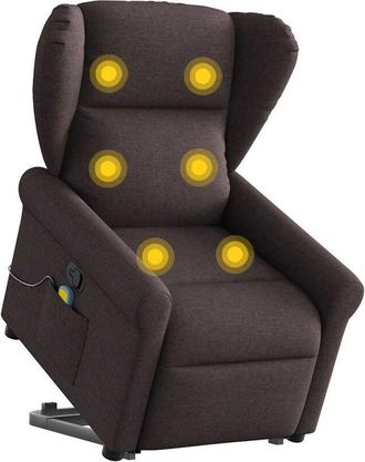 vidaXL Vidaxl - Silla De Masaje Reclinable De Pie De Tela Marr&oacute;n Oscuro