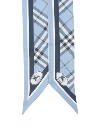 Burberry Womens Scarfs Blue Mulberry Silk