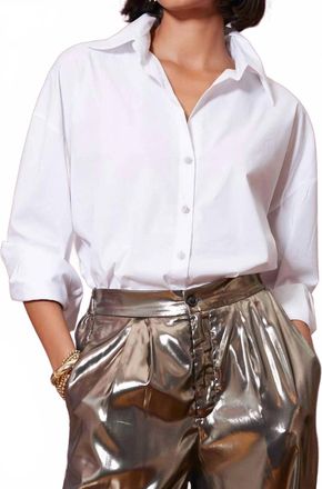 Bishop + Young Womens Leigh Poplin Top In White