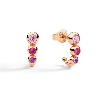 Dodo ORECCHINI BOLLICINE ORO ROSA & PIETRE COLORATE