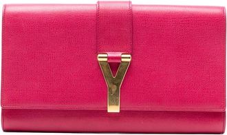 Saint Laurent Pre-owned Clutches, female, Pink, Size: ONE SIZE Pre-owned Flap Card Holder