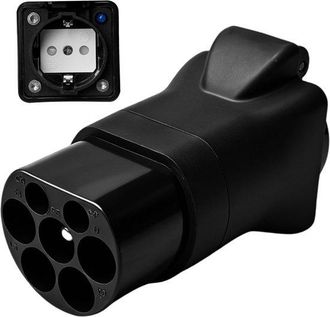 No Brand Adaptador Universal De 16 A Tipo 2 A Schuko Para Veh&iacute;culos El&eacute;ctricos: Conexi&oacute;n Multifuncional Para Estaciones De Carga De Autom&oacute;viles