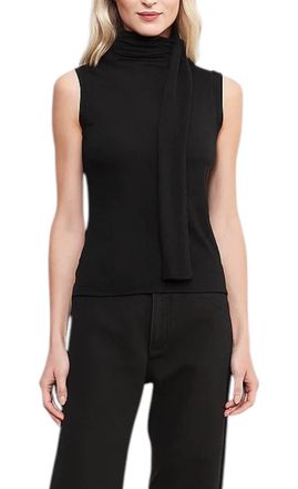 Enza Costa Cashmere Blend Sleeveless Scarf Top In Black