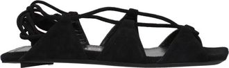 The Attico Ren&eacute;e Flat Sandal - Dames - Sandalen - Zwart - 36 EU - Leer - Schoenen